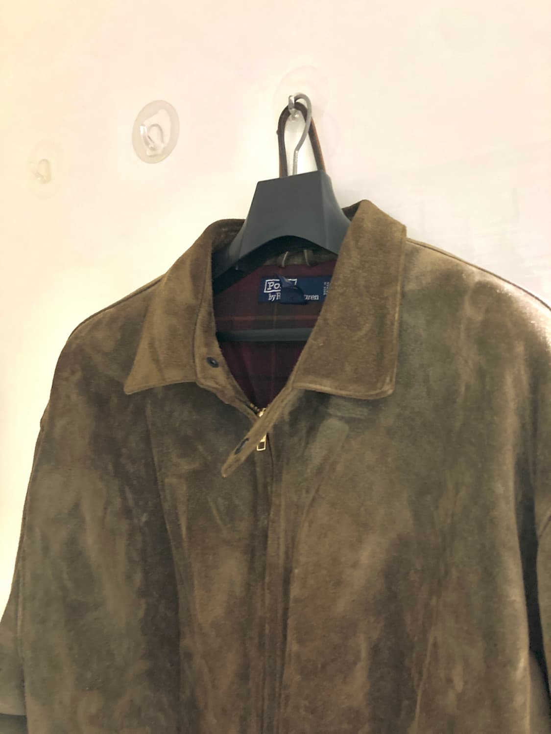 90s XL 폴로 스웨이드 자켓 웨이포드 카라 상품이미지1