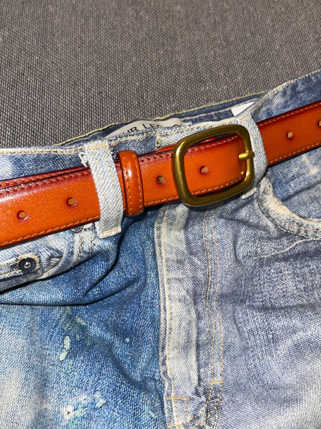 소가죽 브라스 버클 데일리 벨트 (블랙/브라운) 상품이미지5