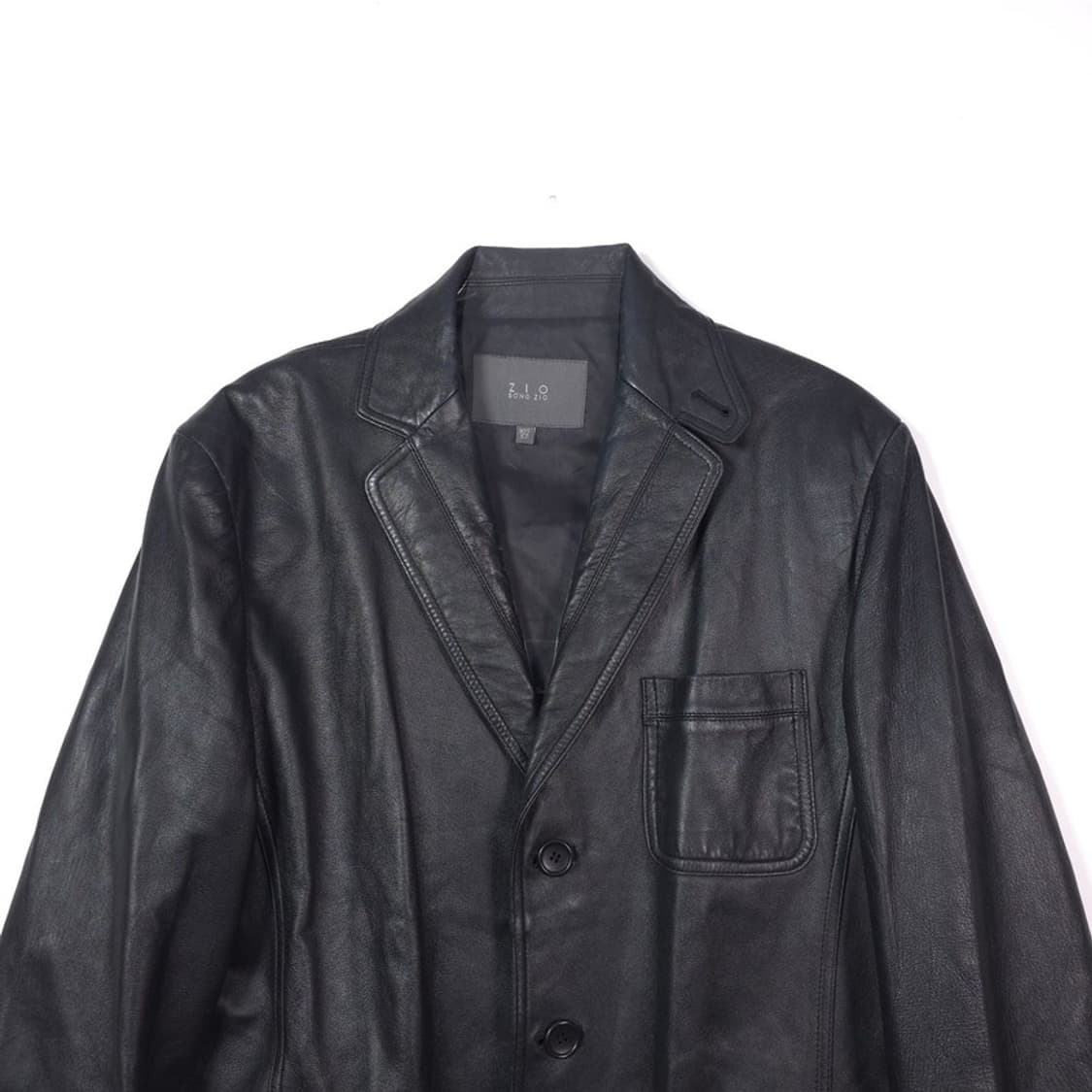 지오송지오 리얼 램스킨 미니멀 3버튼 가죽 블레이저 XL 상품이미지3