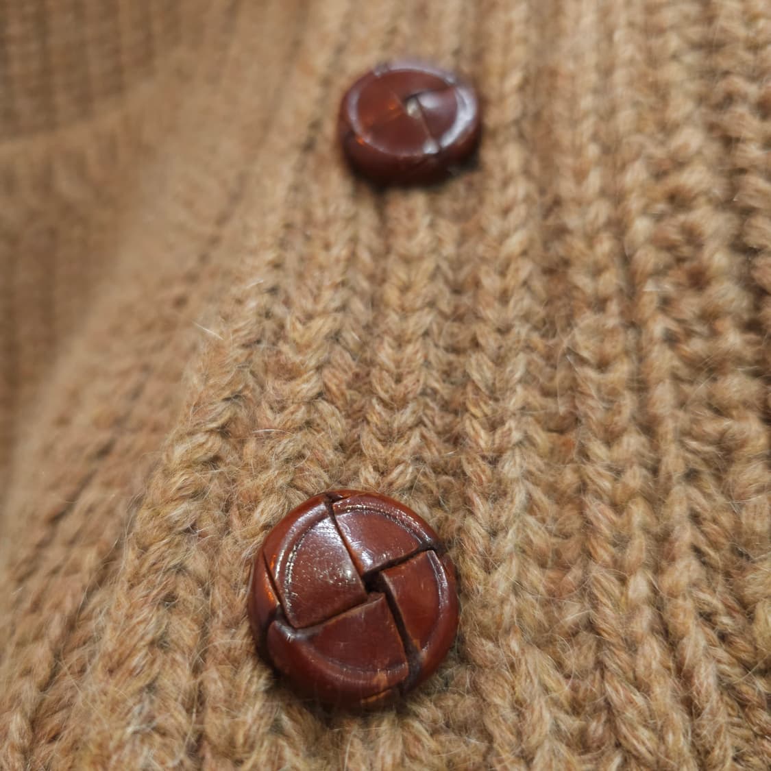 울 혼방 숄 카라 클래식 니트 가디건 일본제 상품이미지7