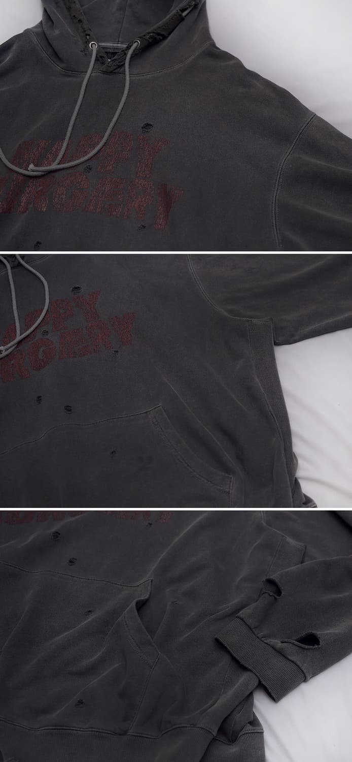 써저리 x 해피피플 락 피그먼트 오버핏 후디 (105~110+) 상품이미지8