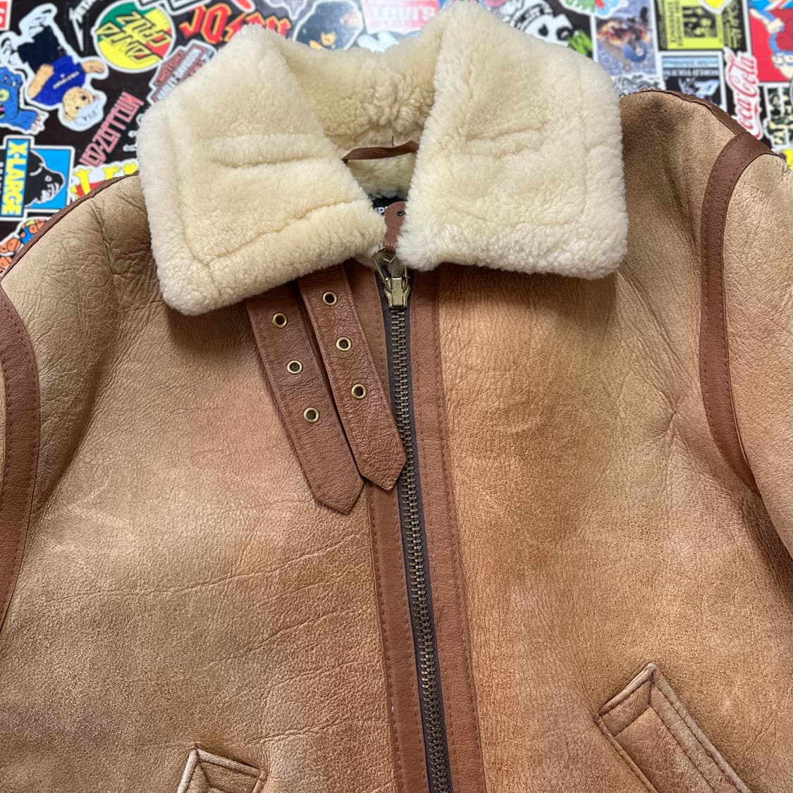 쇼트 schott b-3 무스탕 가죽 자켓 40 상품이미지5