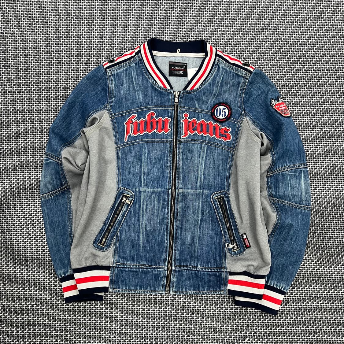 후부 데님 레이싱 자켓 상품이미지1