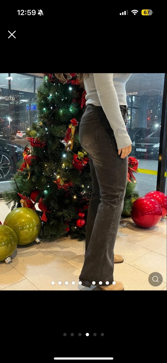 하티66 흑청 부츠컷 기모 데님팬츠 상품이미지4