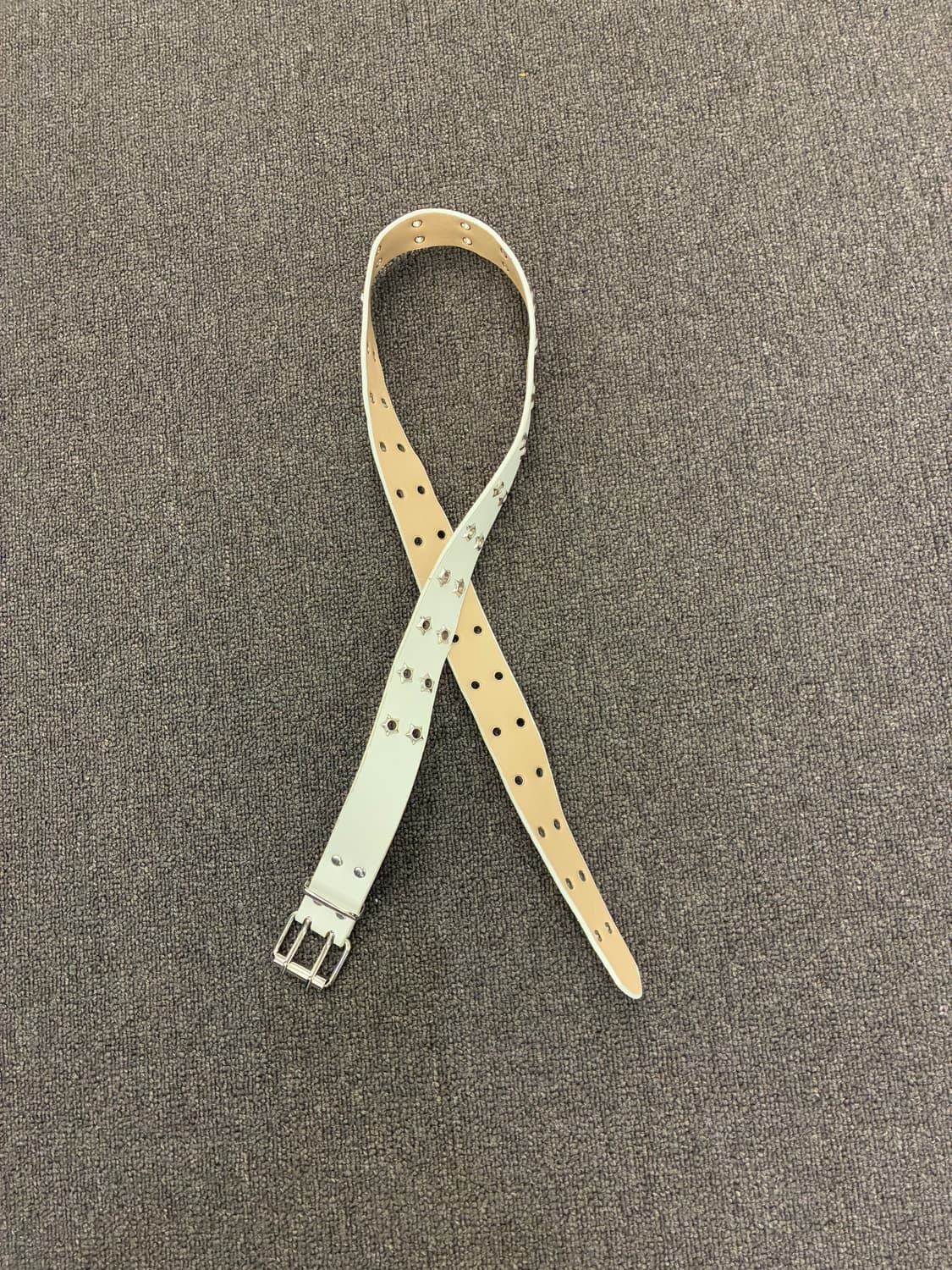 Japanese vintage 여성 y2k 별 스터드 화이트 벨트 상품이미지2
