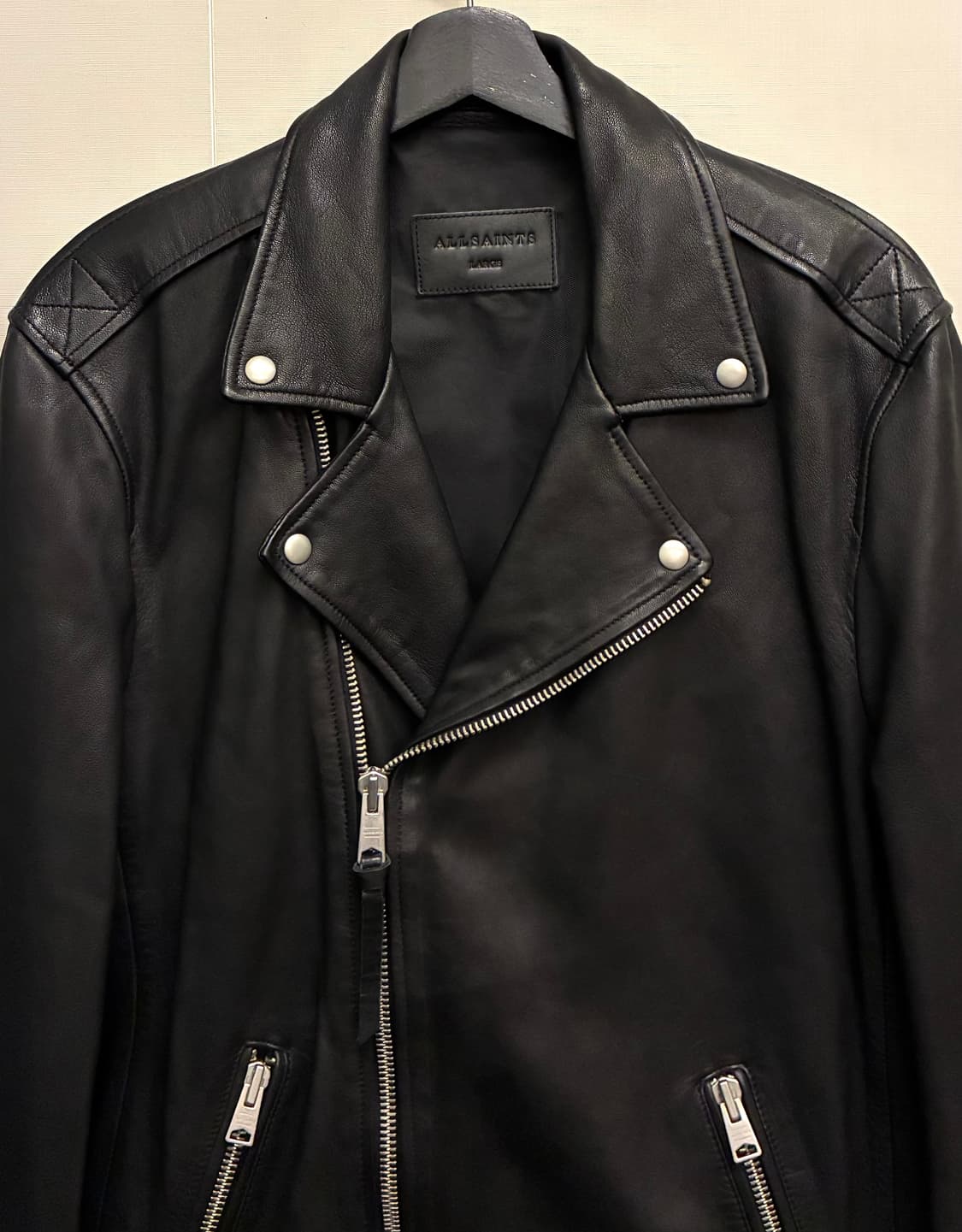 (L/103)ALLSAINTS 올세인츠 밀로 램스울 레더 라이더자켓 상품이미지4