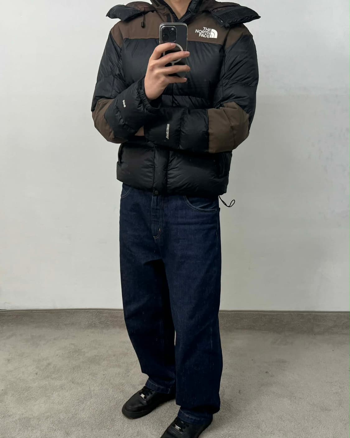 [M] 노스페이스 800필 브라운 다운 후드 푸퍼 패딩 자켓 상품이미지2