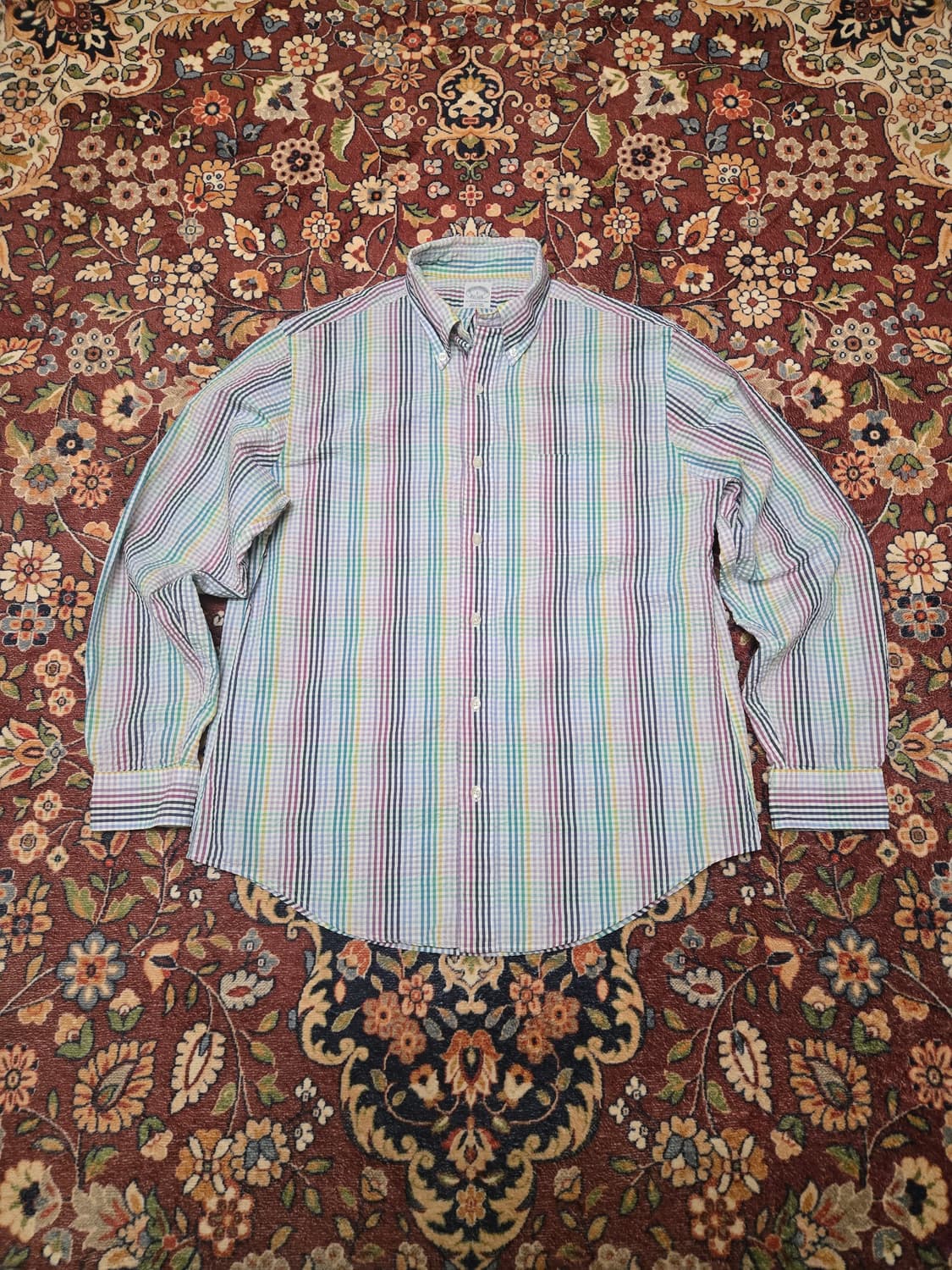 브룩스브라더스 멀티 체크 시어서커 셔츠 L 상품이미지1