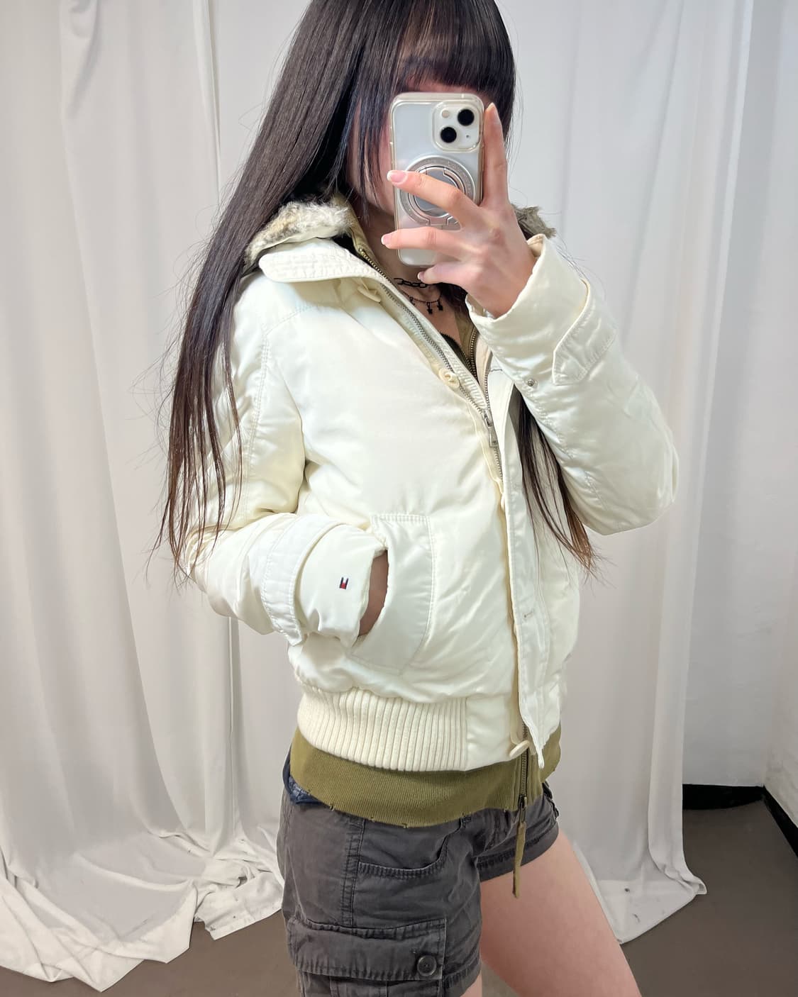 Tommyhilfiger 아이보리 재패니즈걸st 패딩 상품이미지3