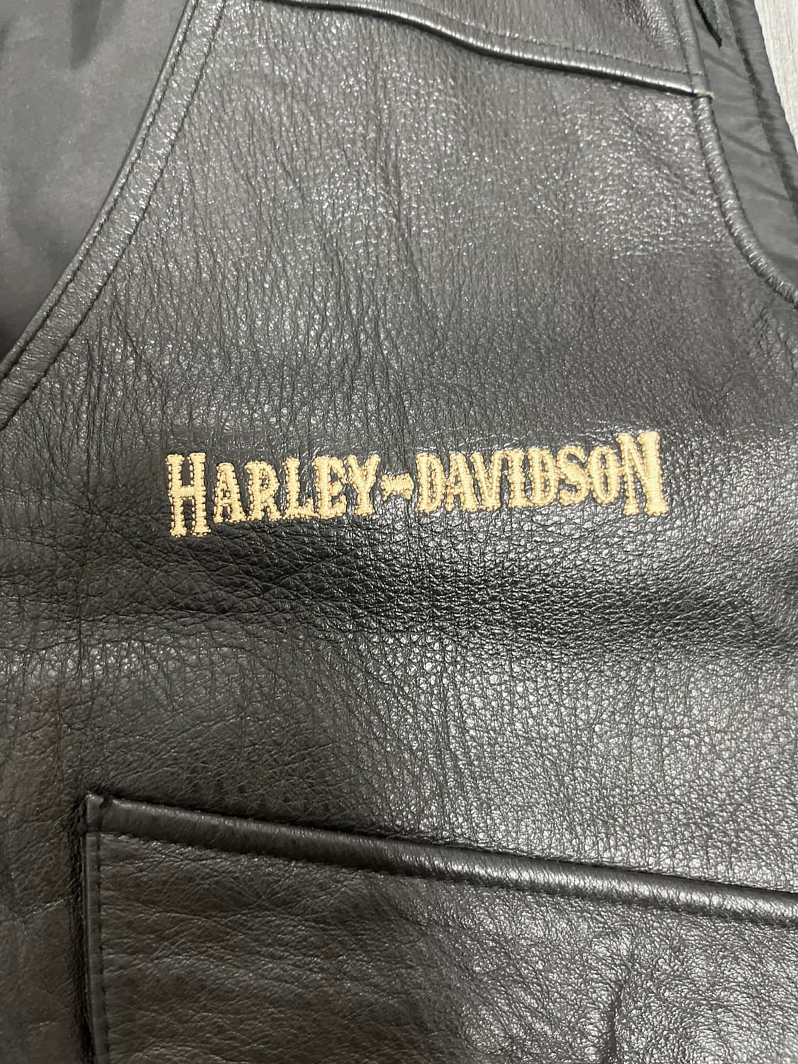 90's harley davidson leather vest 상품이미지3