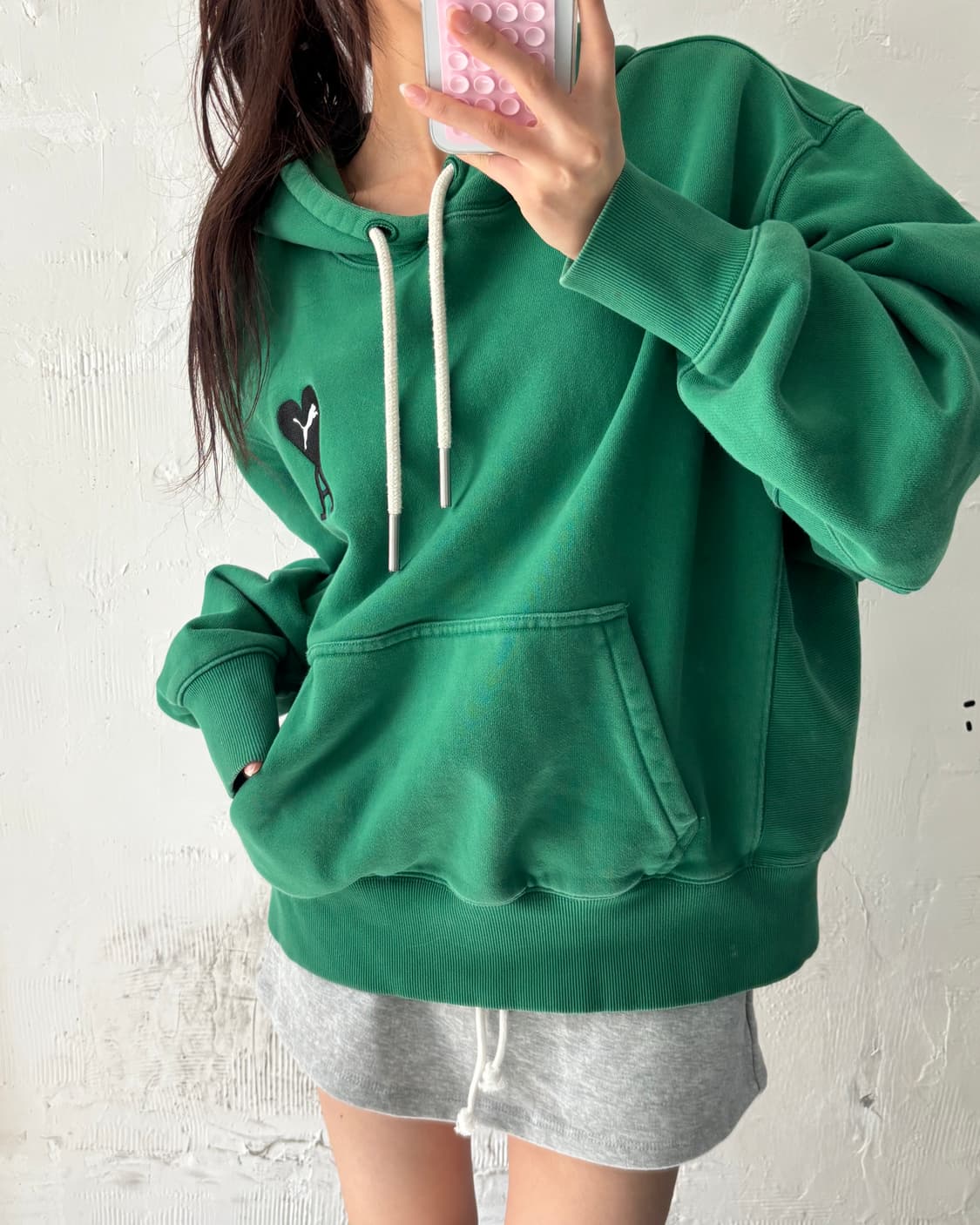 Ami x Puma 아미 x 퓨마 후드티 베르단트그린 컬러 상품이미지7