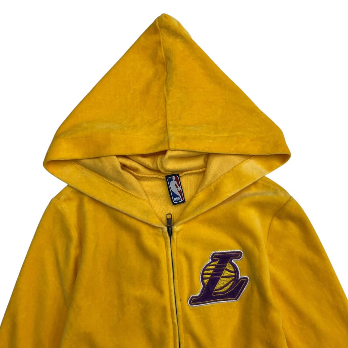 90's NBA japan made 머스타드 벨벳 후드집업  상품이미지4