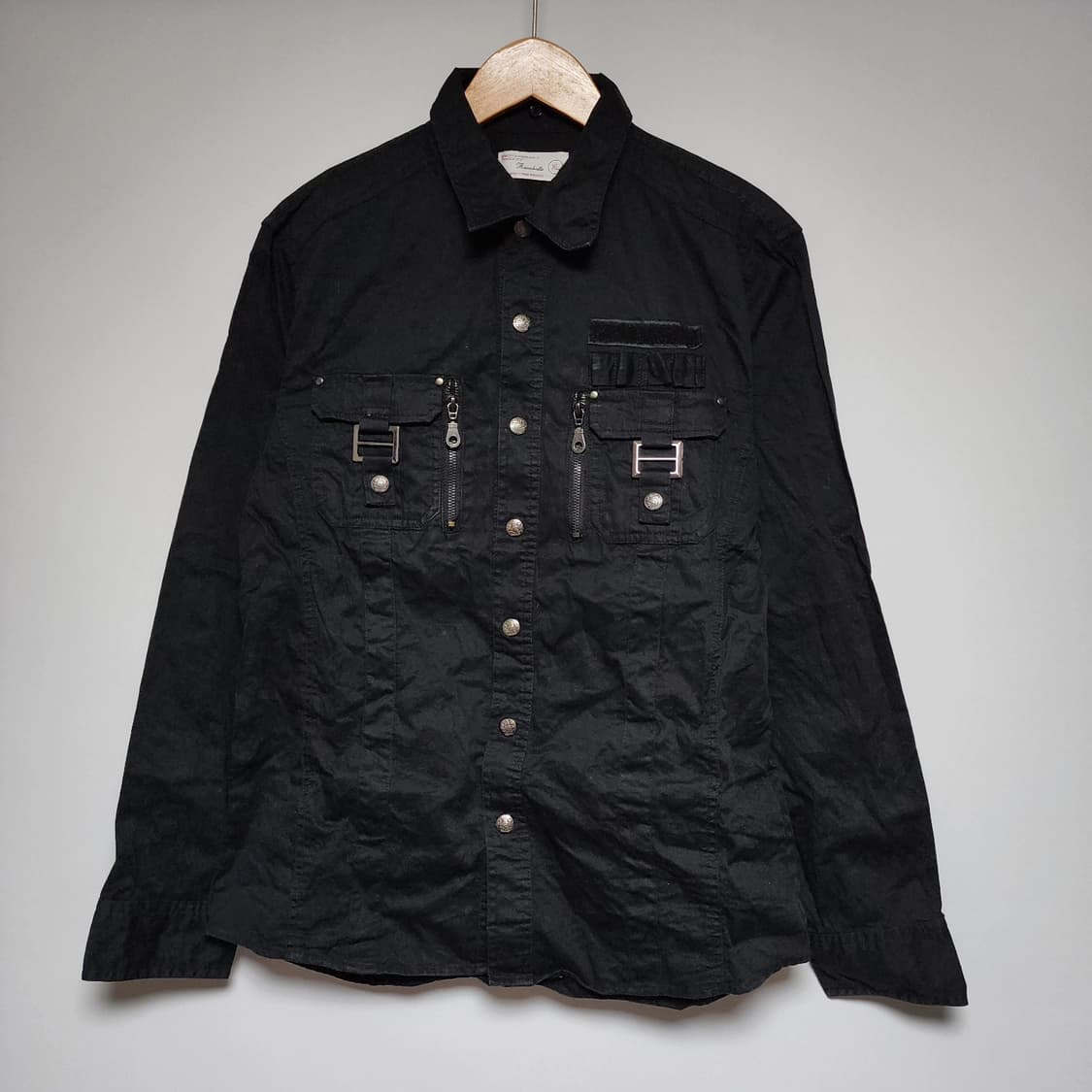 JPN 락시크 지뢰 블랙 클래식 디테일 셔츠 상품이미지2