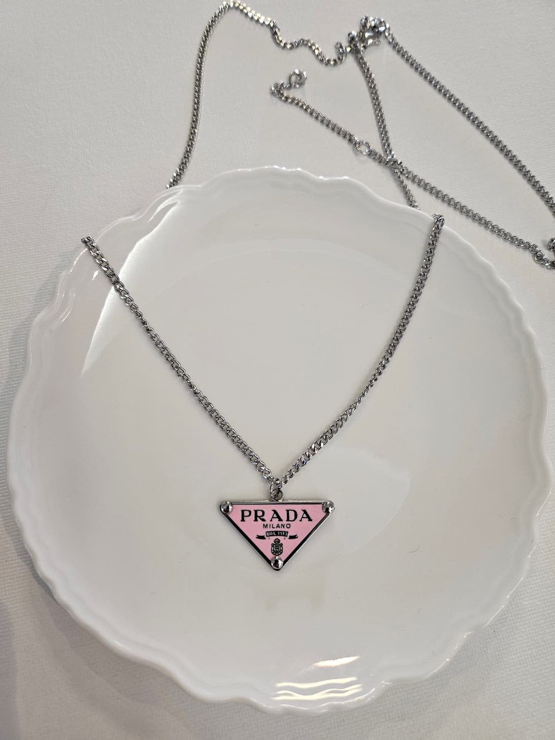 프라다 업사이클링 롱체인 목걸이 핑크 상품이미지5