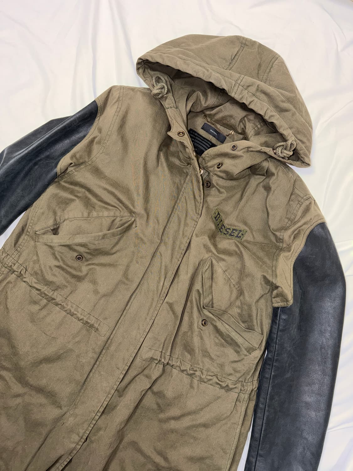 00s 디젤 레더 슬리브 피쉬테일 야상 상품이미지4