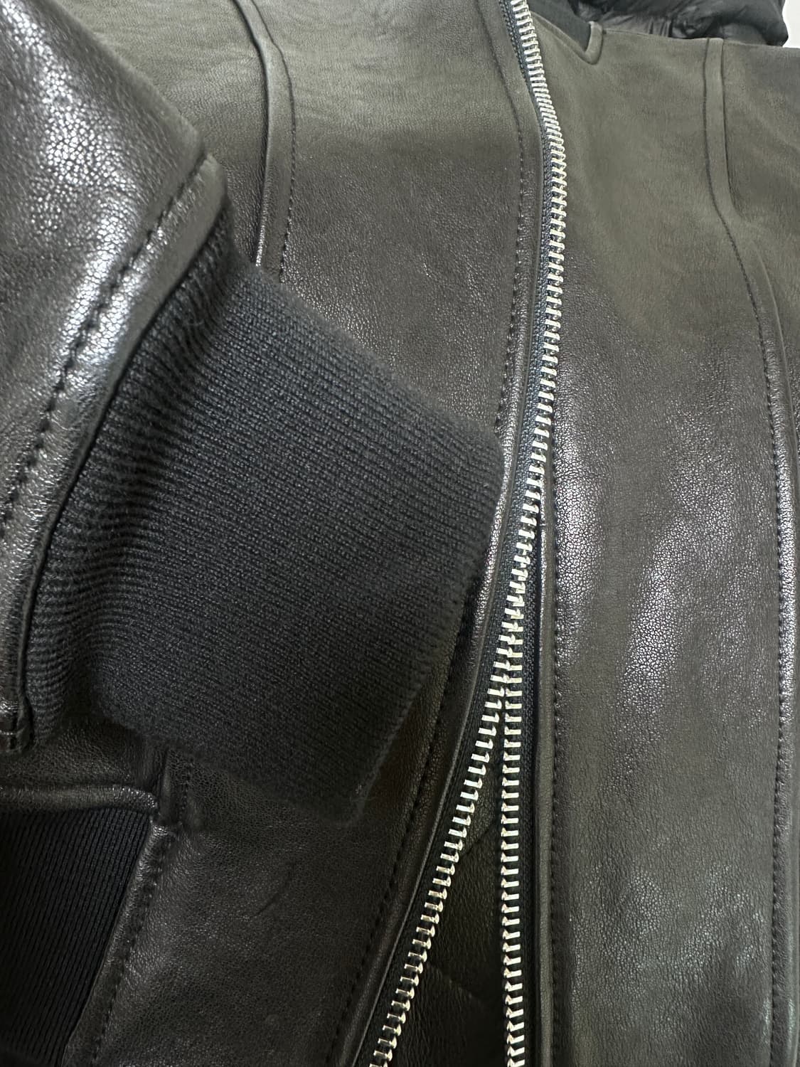 느와르라르메스 스탠다드 MA-1 가죽자켓 블랙 상품이미지2