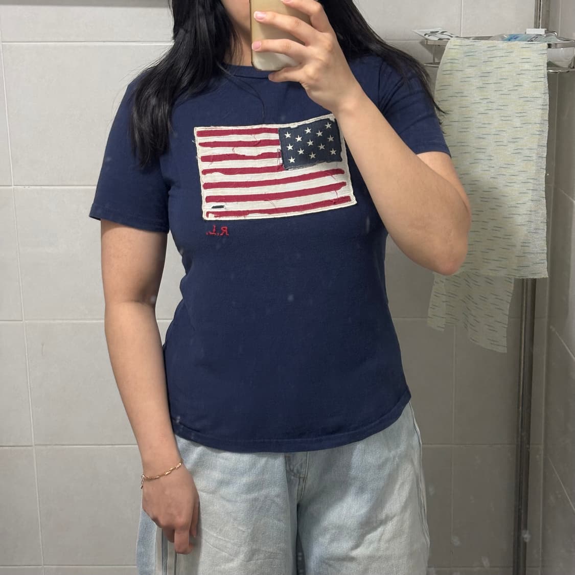 대대장)폴로 패치 성조기🇺🇸 딱붙핏 반팔티 상품이미지3