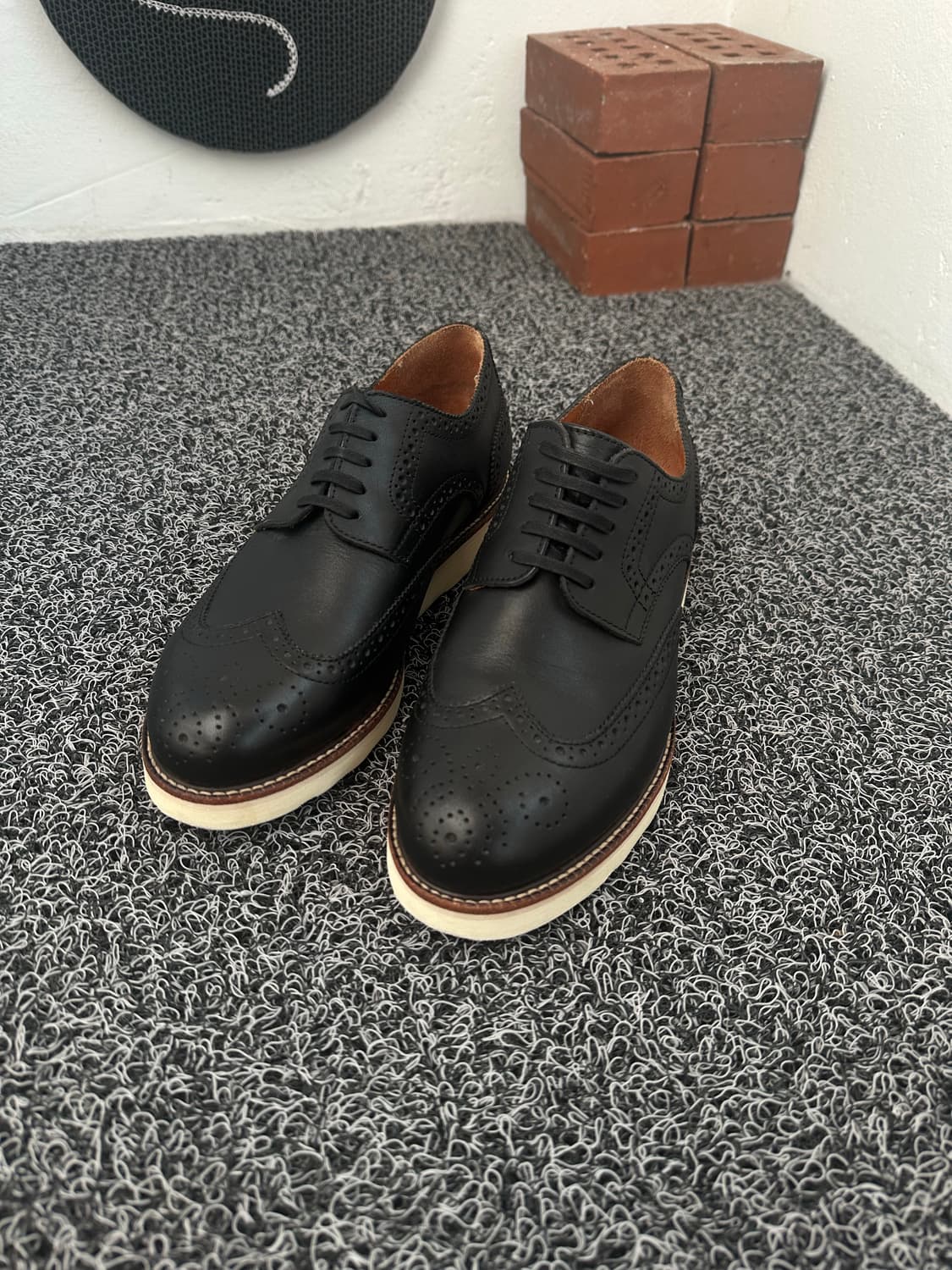 HACKINS 남성 블랙 윙팁 슈즈 260mm 상품이미지1