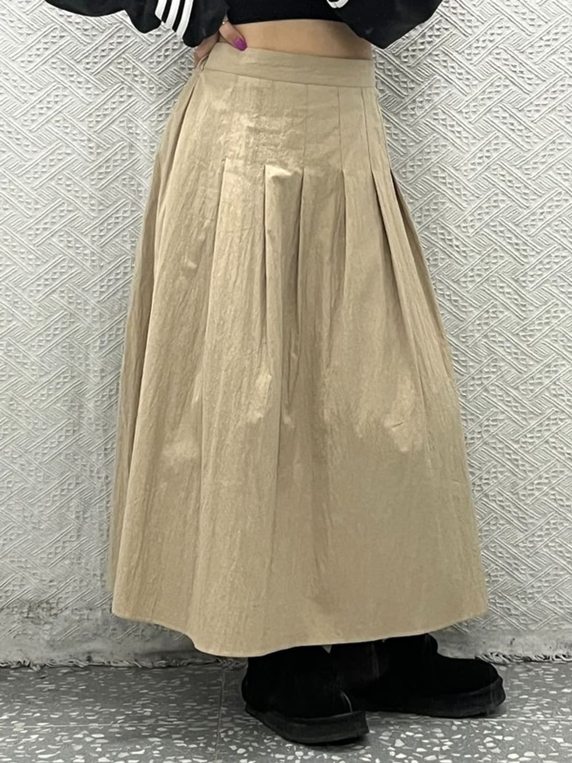 빈티지 베이직 모리걸 플리츠 롱스커트 26인치 C06583 상품이미지1