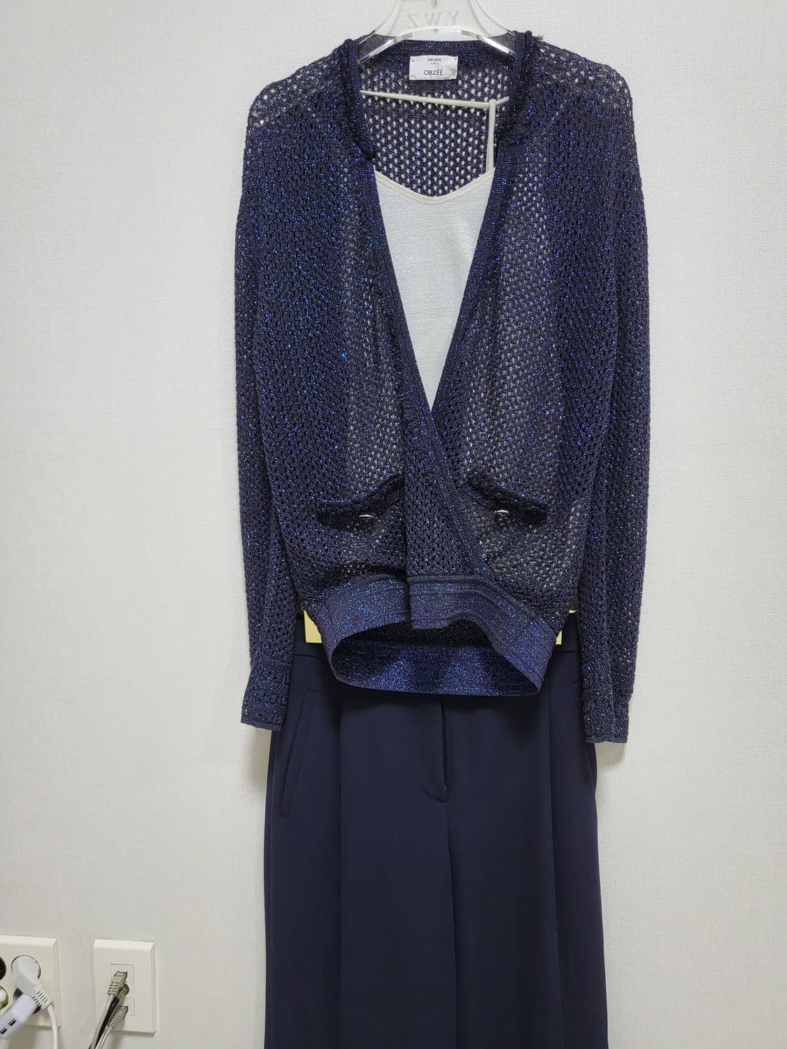 오브제 딥네이비 글리터 니트가딘건free 새제품  상품이미지9