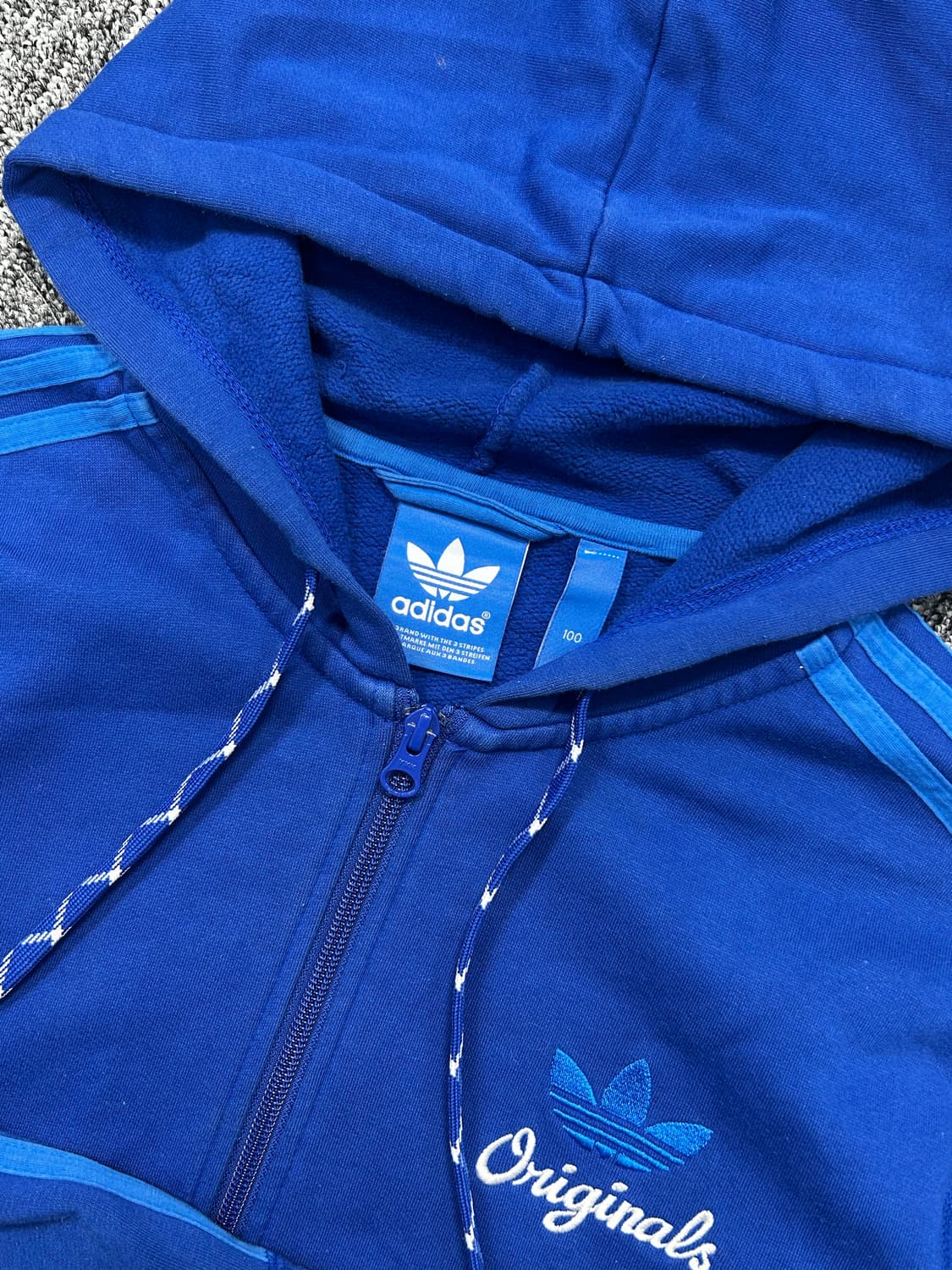 아디다스 오리지널 블루 후드집업 L 상품이미지5