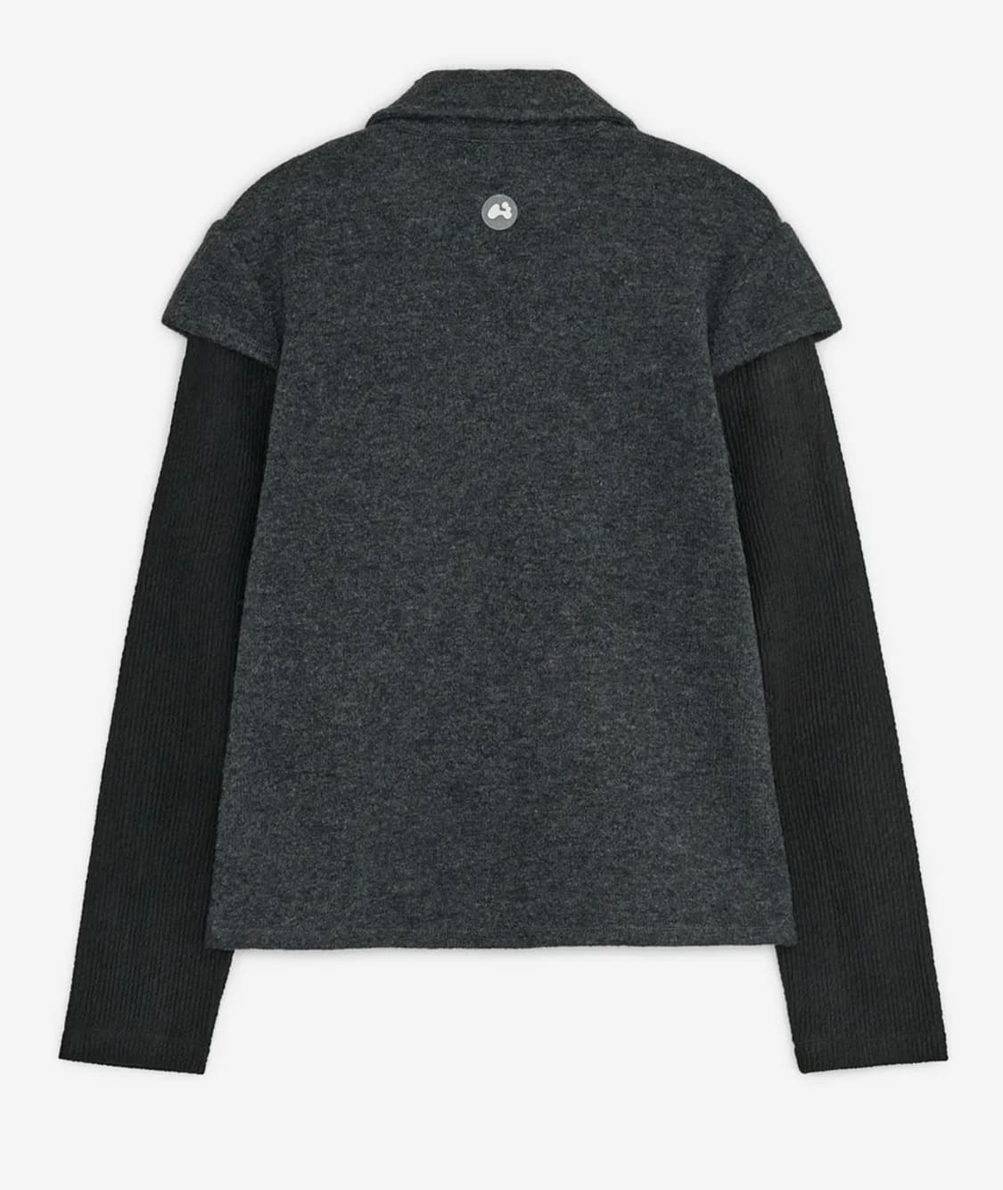 라운드 카라 니트 자켓 (차콜) 상품이미지2