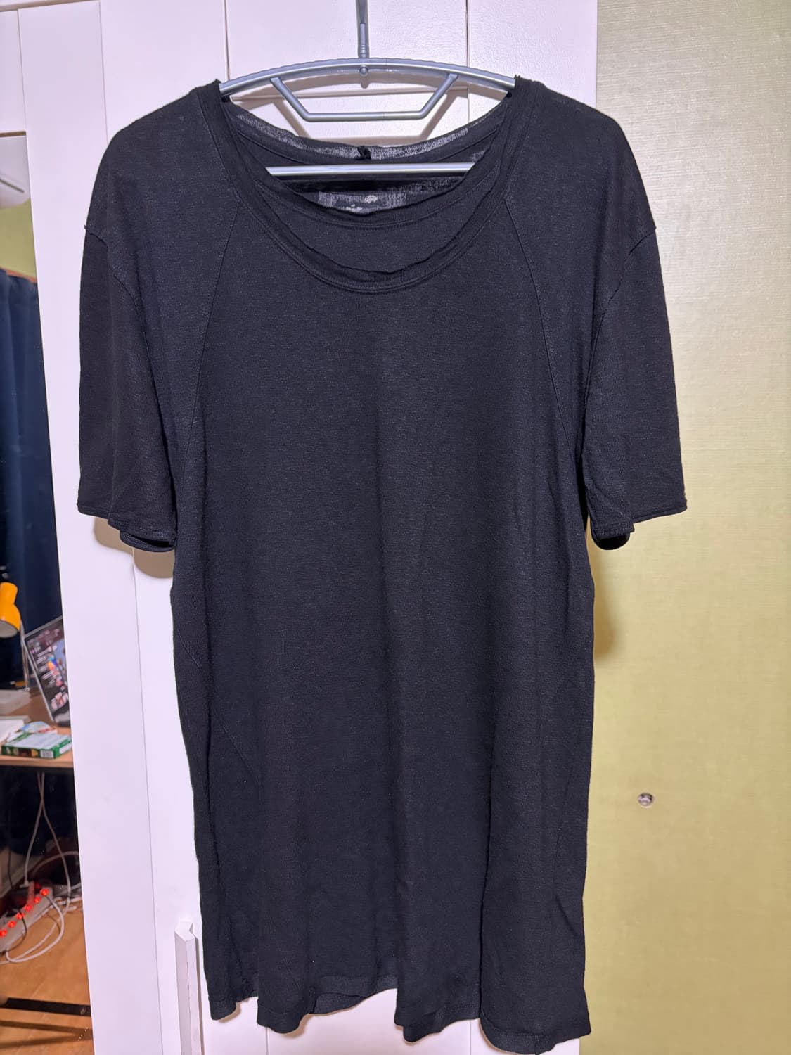 블랙멀 더블넥 티셔츠 블랙 L 상품이미지3