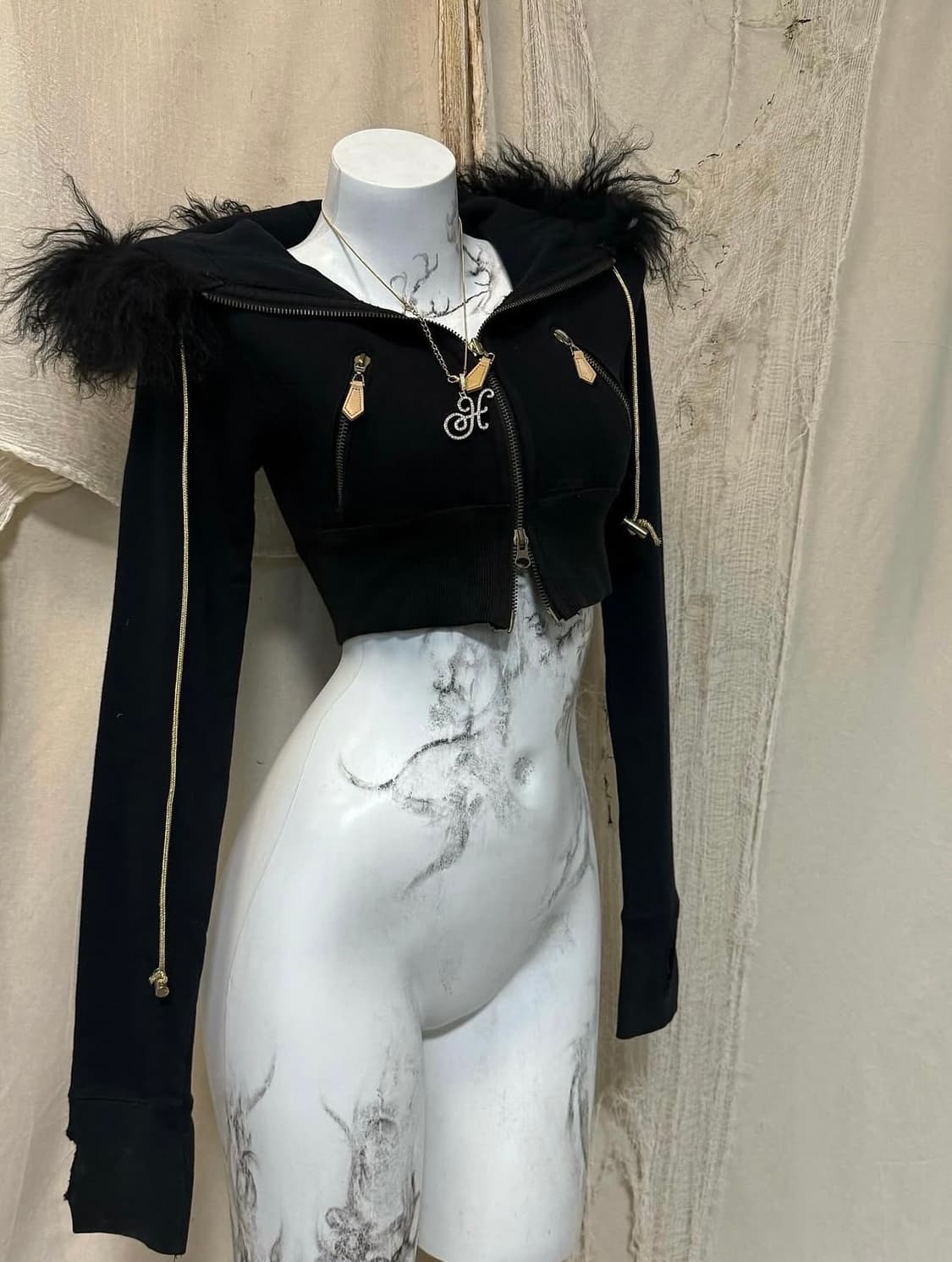 Lip Service Crop Fur Hoodie Zipup 상품이미지2