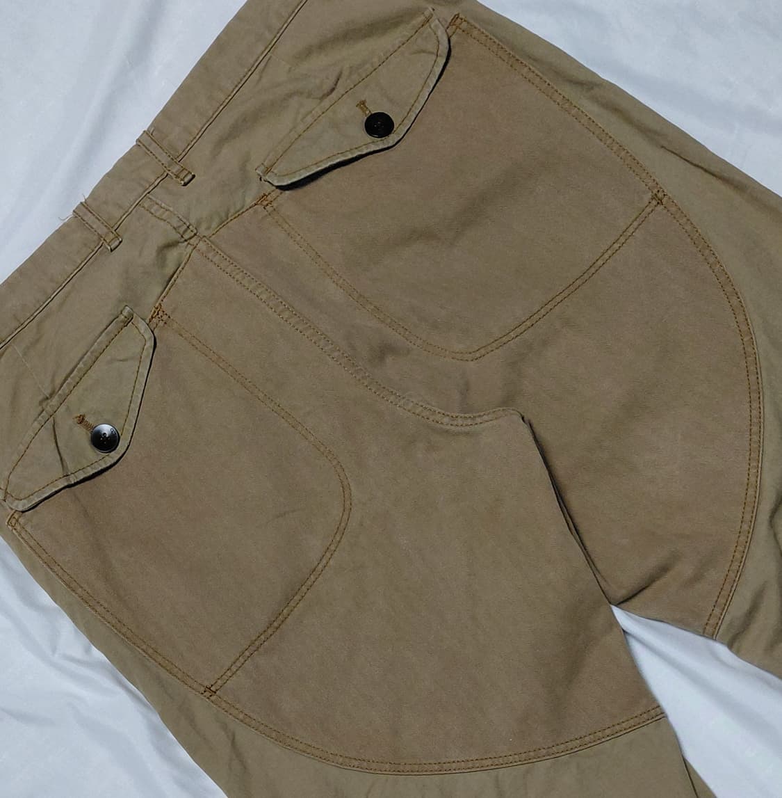 [L] R.NEWBOLD 알뉴볼드 파라핀 가공 헤링본 워크 팬츠 (카멜) 상품이미지9