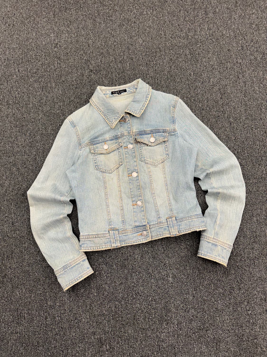 M)C.D.S Basic 빈티지 여성 크롭 연청 데님자켓 상품이미지1