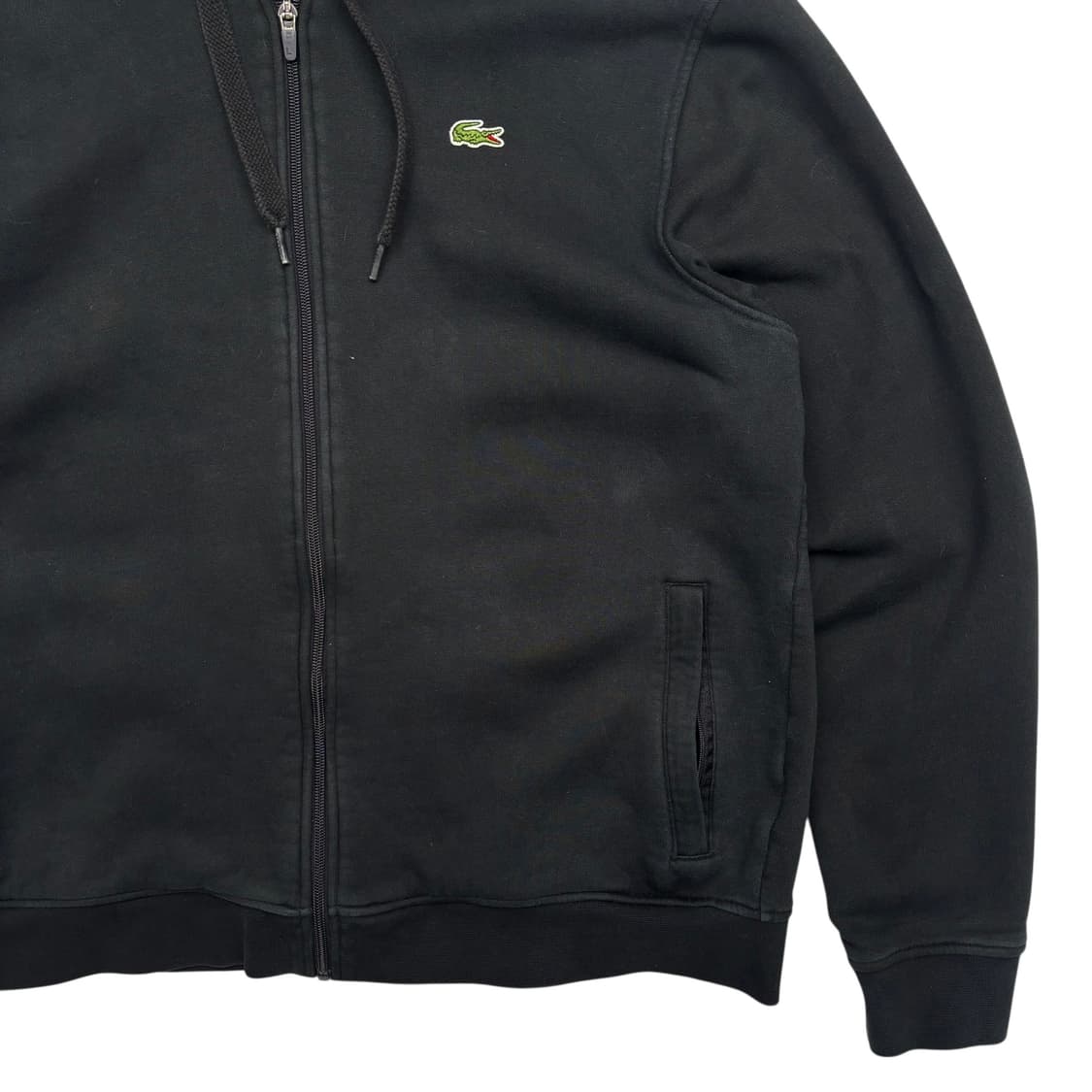 라코스테 미니 로고 블랙 후드집업 XL 상품이미지3