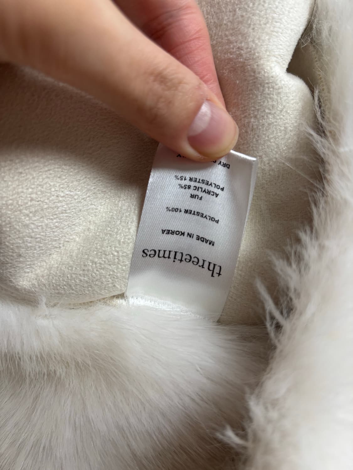 쓰리타임즈 버니퍼 무스탕 22fw 아이보리 상품이미지5