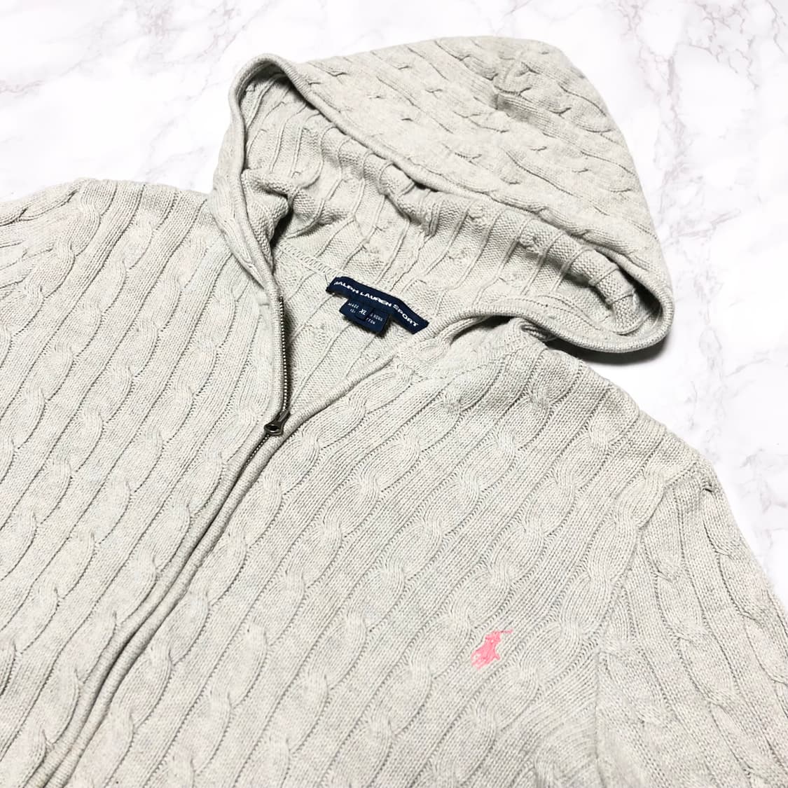 폴로 랄프로렌 후드 니트 케이블 꽈배기 상품이미지2