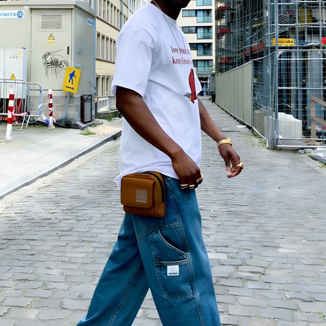 [새상품 L사이즈] 트렌디 커스텀 Kanye 문구 프린트 반팔 상품이미지4