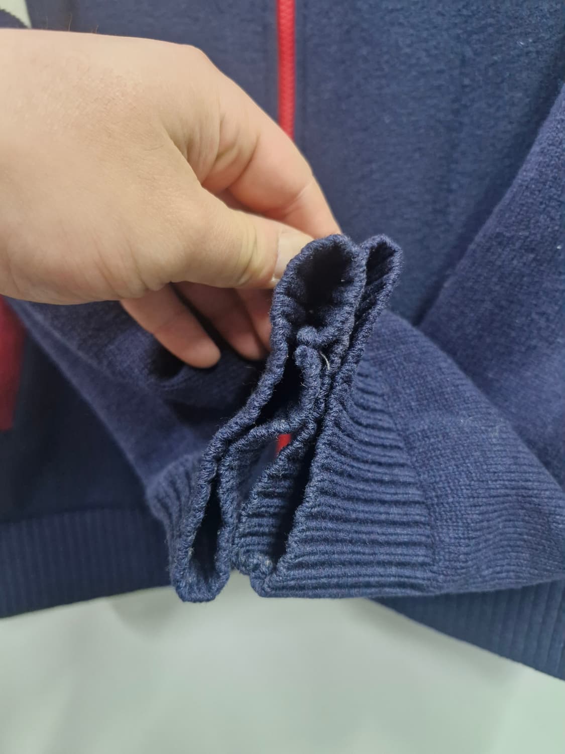 105XL 와이드앵글 방풍 니트 집업 네이비 상품이미지4