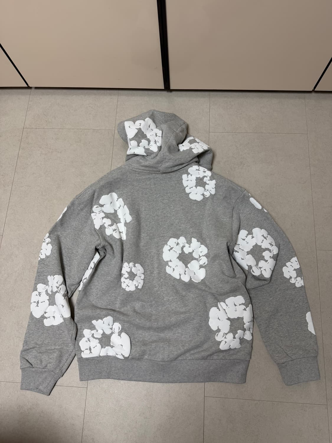 (미시착 새상품) XS 데님티어스 회색 후드집업 상품이미지2