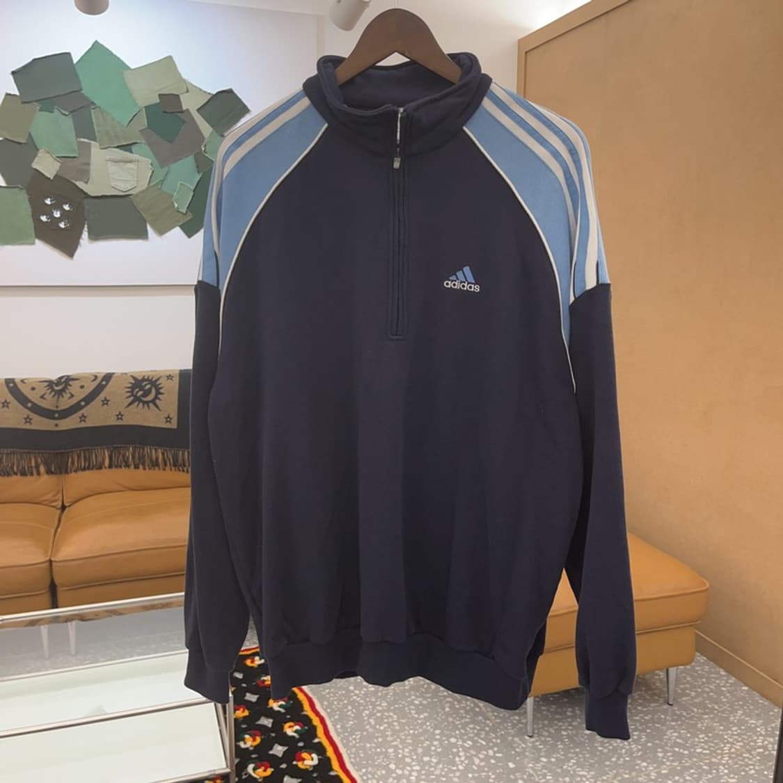 아디다스 스포티 자수로고 반집업 스웻셔츠 맨투맨 110 C06399 상품이미지3