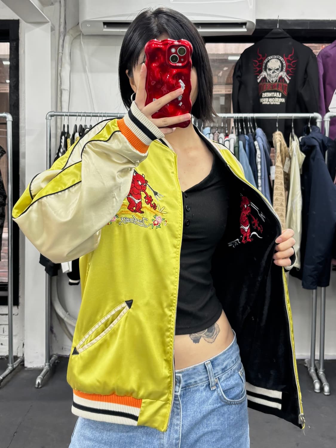 JPN 테드맨 리버시블 벨벳 스카잔 상품이미지7