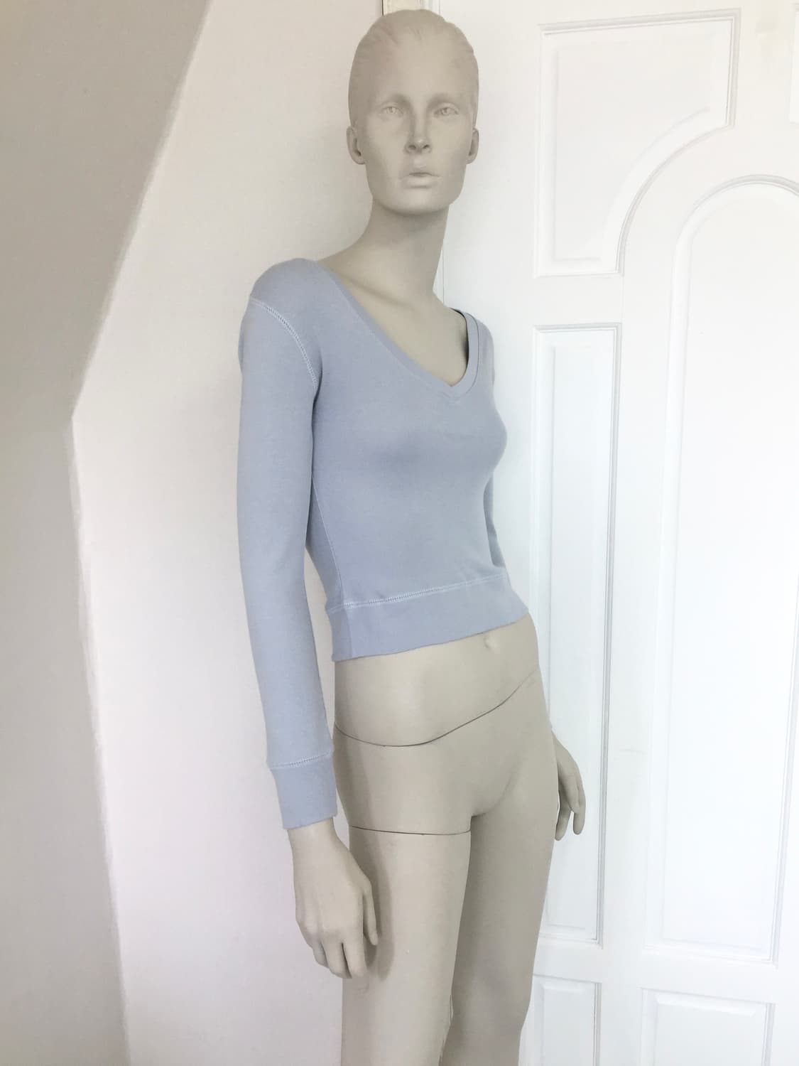 Back Lettering Slim Blue Top 상품이미지2