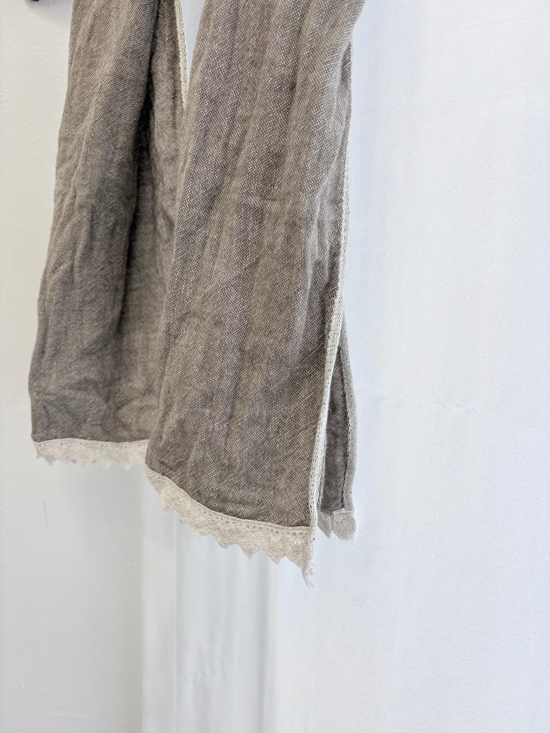 오트밀 코튼 레이스 머리 하구미 머플러 스카프  JPN 상품이미지2