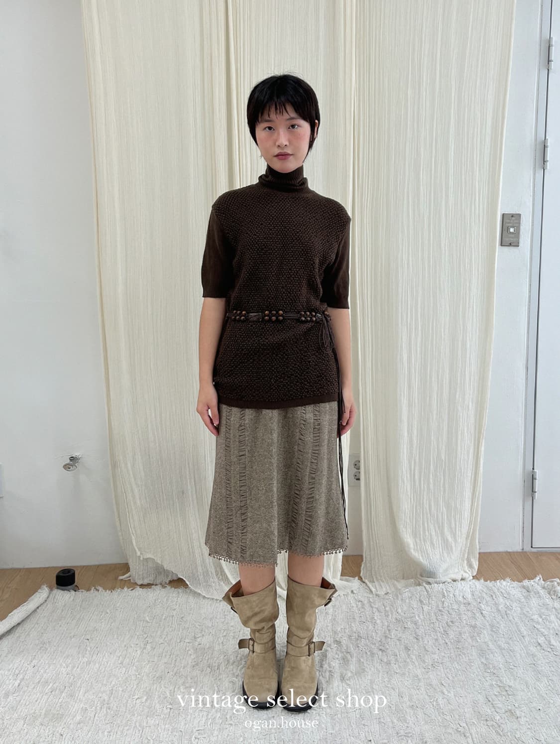 vintage acorn turtleneck knit top 상품이미지4