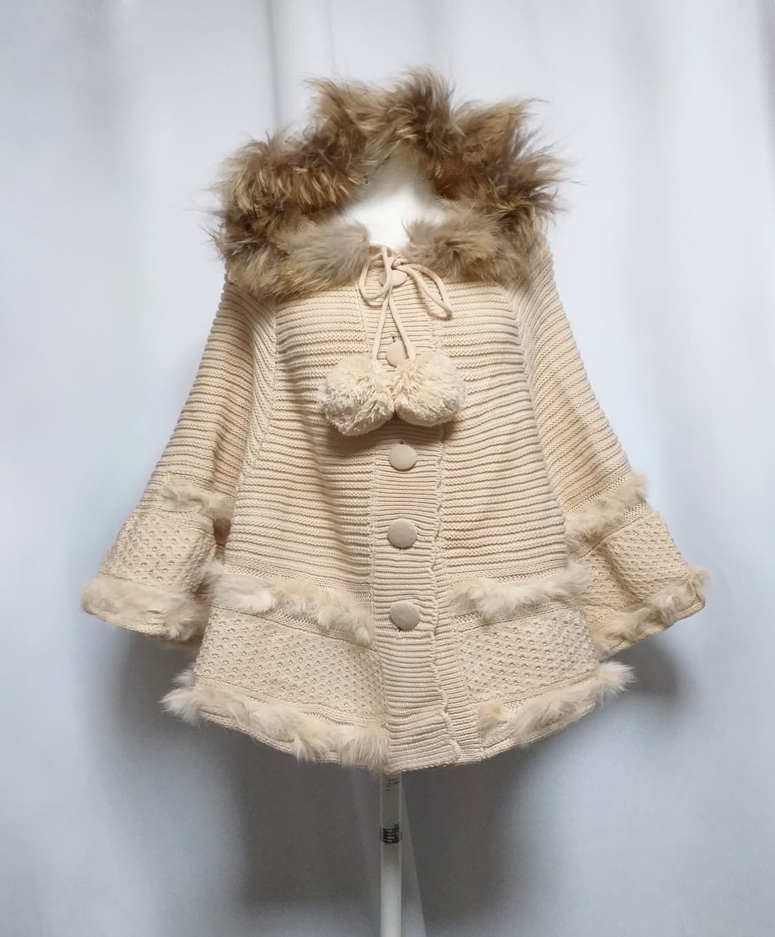 빈티지 망토 케이프 판쵸 사쿠야 달천 대장y2k 히메로맨틱갸루 라떼핀터깔 상품이미지4