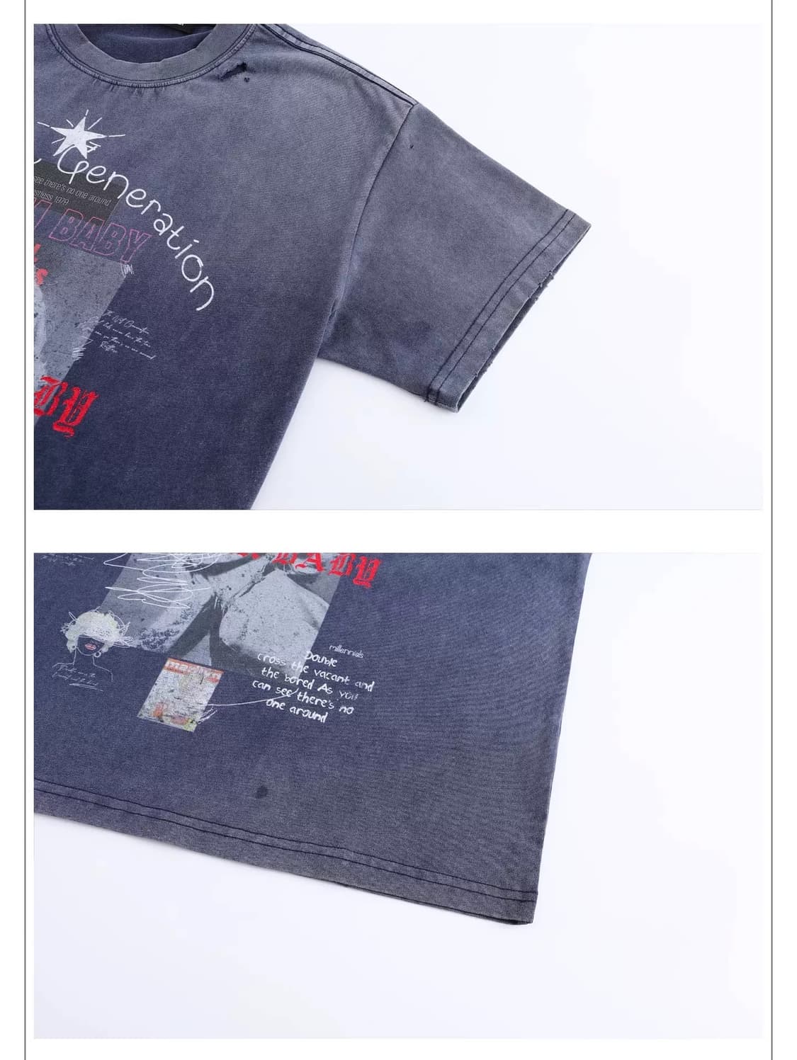 VINTAGE mood distressed pade T-shirt 상품이미지7