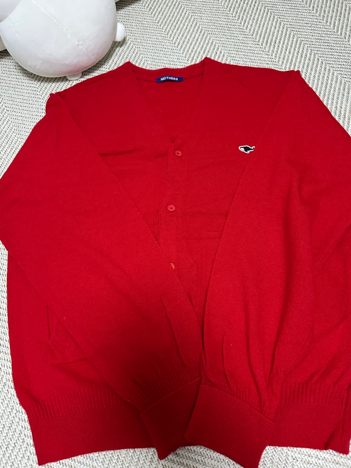 네이더스 가디건 빨간색 4사이즈 상품이미지2