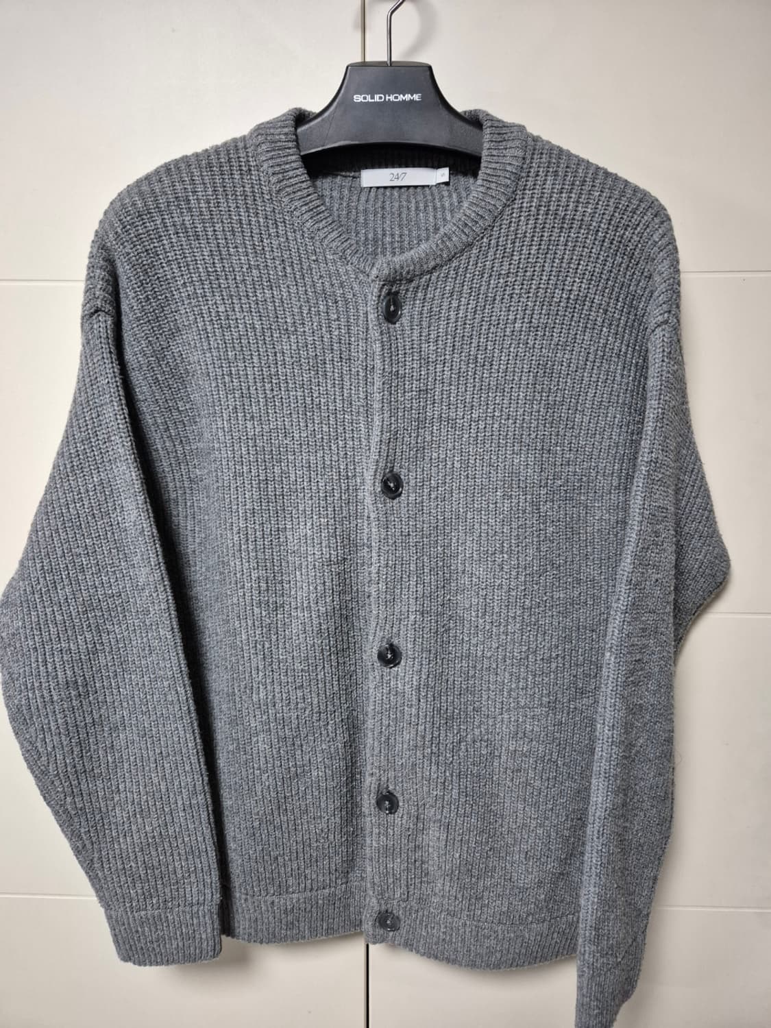 (S) 24/7 시리즈 그레이 울 점퍼 가디건 상품이미지3