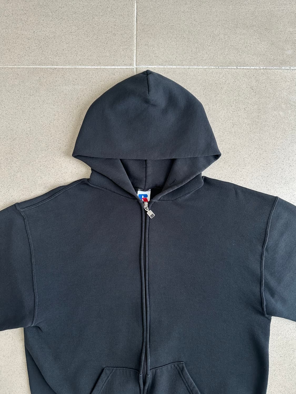 90s 빈티지 러셀 후드집업 블랙 M 상품이미지4