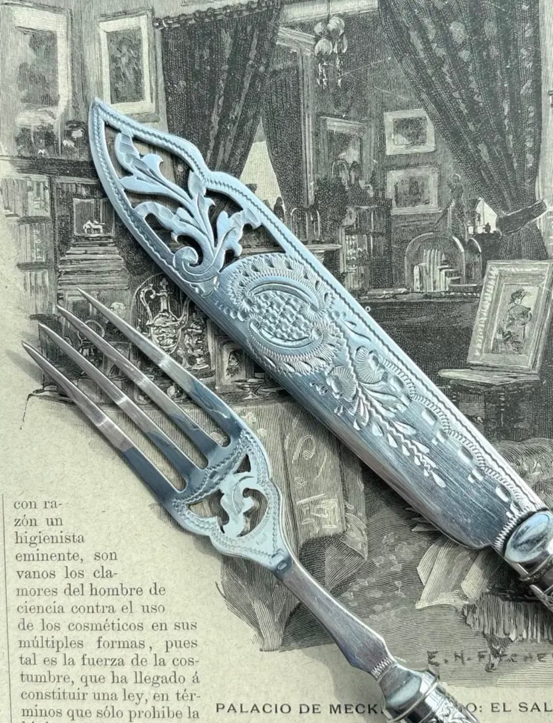 영국 앤틱 실버플레이트 마더오브펄 커트러리세트 상품이미지3