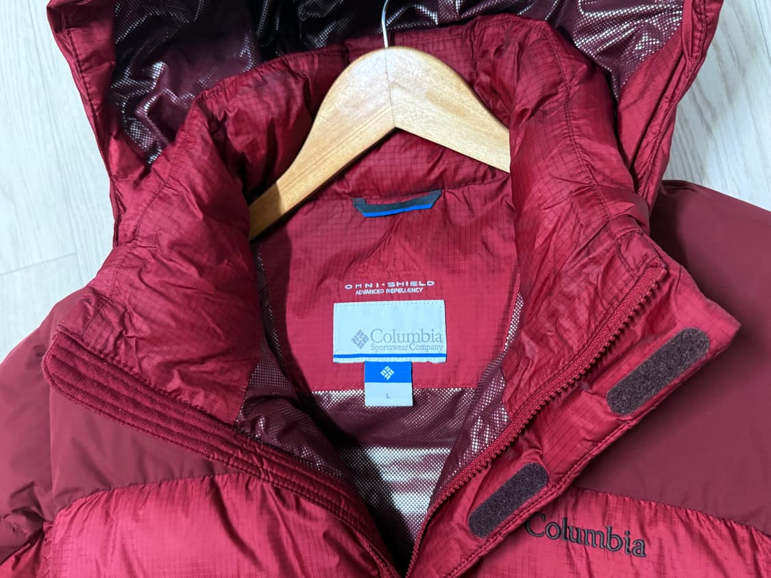 남성 100 / 콜롬비아 구스다운 패딩 와인 상품이미지4