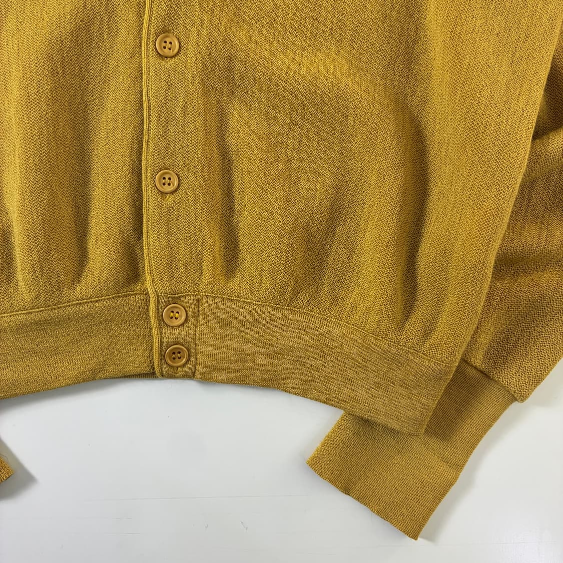 YSL 입갱로랑 90‘s 머스타드 옐로우 자수 퓨어울 가디건 상품이미지4