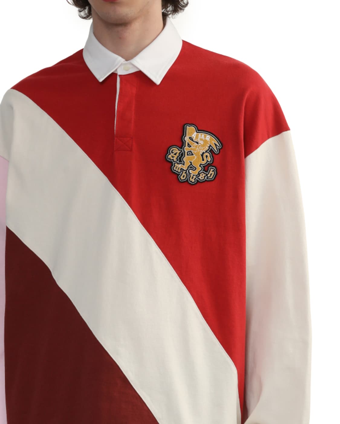 새상품 앰부쉬 컬러블럭 럭비티 M/L 상품이미지3